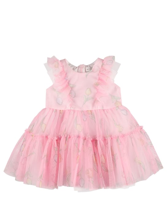 Monnalisa: Vestito in tulle stampato - Rosa - kids-girls_0 | Luisa Via Roma