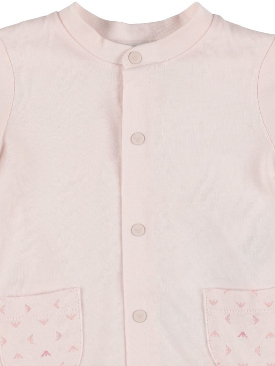 Emporio Armani: STRAMPLER UND SPIELZEUG AUS BAUMWOLLJERSEY - Rosa - kids-boys_1 | Luisa Via Roma