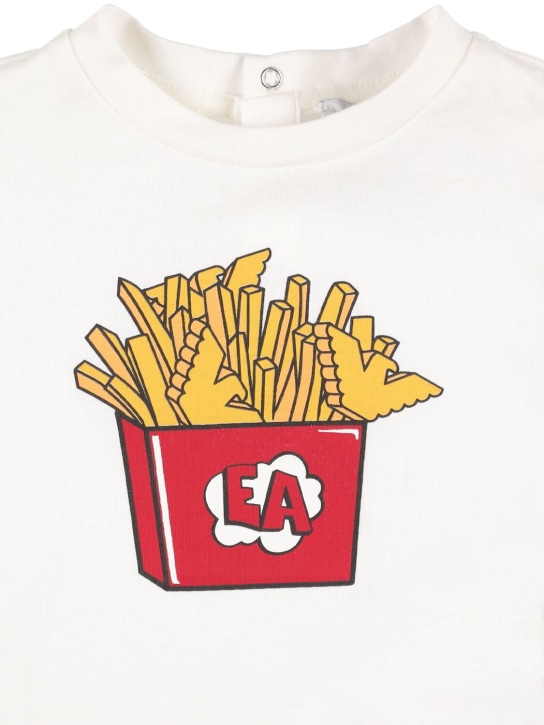 Emporio Armani: T-SHIRT AUS BAUMWOLLJERSEY MIT LOGODRUCK - Weiß - kids-boys_1 | Luisa Via Roma