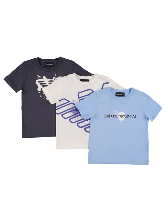 Gunst Omtrek Verknald Set of 3 printed cotton jersey t-shirts - Emporio Armani - Boys |  Luisaviaroma