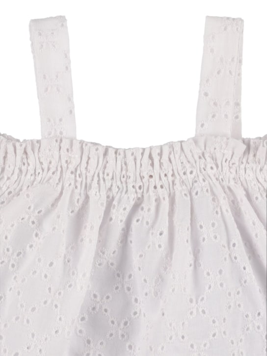 Monnalisa: Sangallo-Strampler mit Rüschen und Stirnband - Weiß/Rosa - kids-girls_1 | Luisa Via Roma