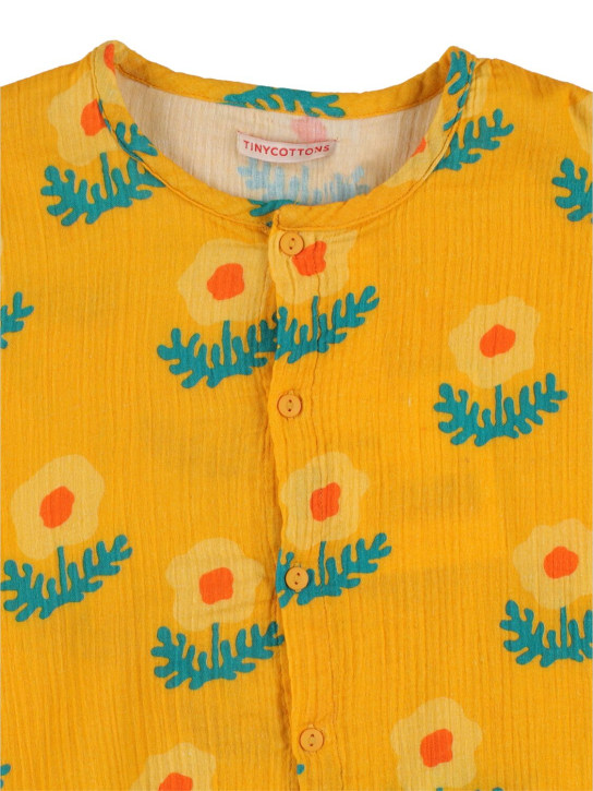 Tiny Cottons: Peonies print cotton blouse - Light Orange - kids-girls_1 | Luisa Via Roma