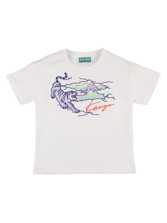 Printed tiger cotton jersey t-shirt - Kenzo Kids - Boys | Luisaviaroma