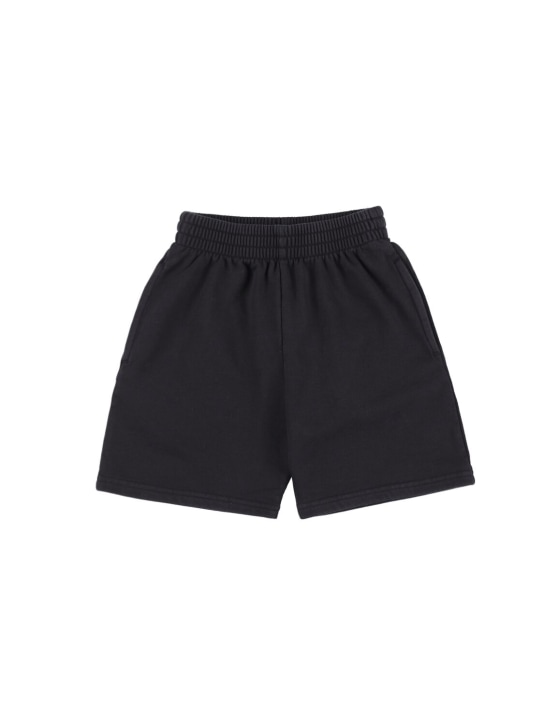 Balenciaga: Shorts de algodón - Negro Lavado - kids-girls_0 | Luisa Via Roma