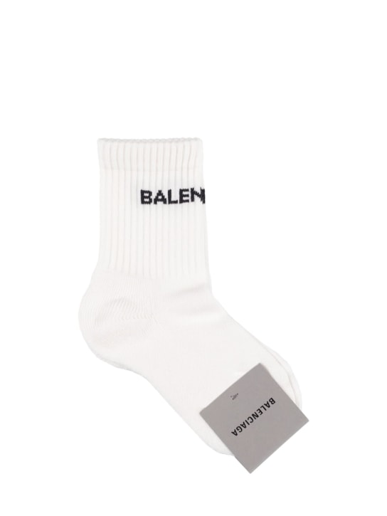 Balenciaga: Tennis socks - Weiß/Schwarz - kids-boys_0 | Luisa Via Roma