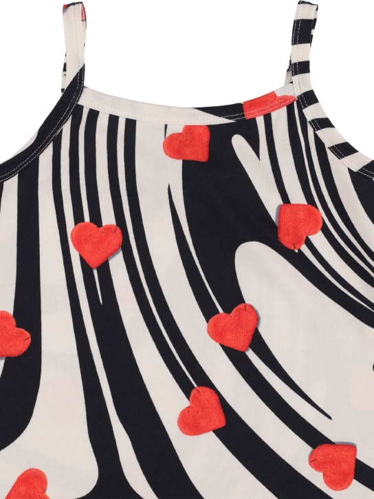Snurk: Vestito in cotone organico stampato - Bianco/Nero - kids-girls_1 | Luisa Via Roma