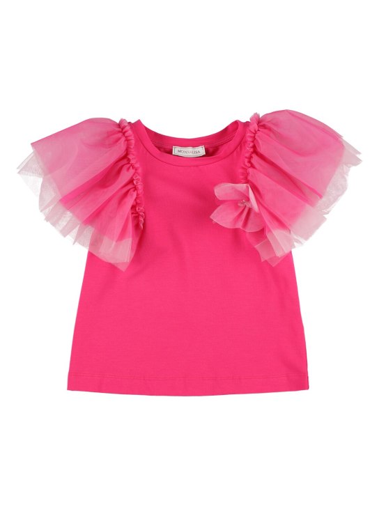 Monnalisa: T-SHIRT AUS BAUMWOLLJERSEY MIT DRUCK - Fuchsie - kids-girls_0 | Luisa Via Roma