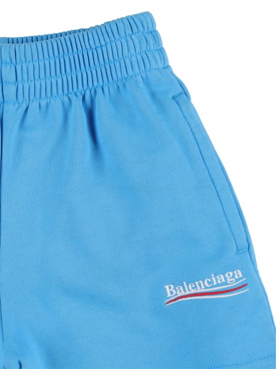 Balenciaga: Shorts de algodón - Azul/Blanco - kids-boys_1 | Luisa Via Roma