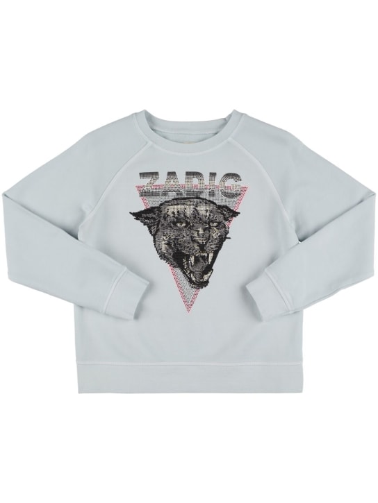 Zadig&Voltaire: 装饰棉质卫衣 - 浅蓝色 - kids-girls_0 | Luisa Via Roma