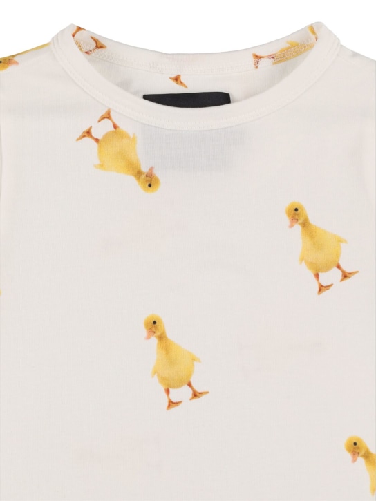 Snurk: Vestito in cotone organico stampato - Bianco - kids-girls_1 | Luisa Via Roma