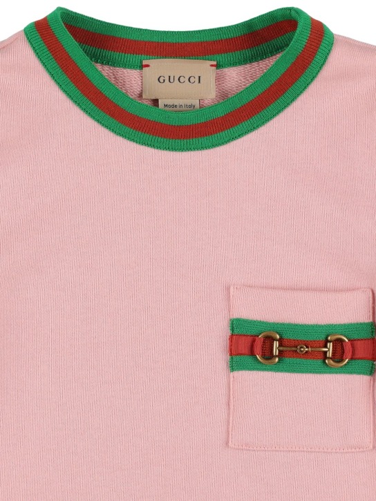 Gucci: Vestito in feltro di cotone - Rosa - kids-girls_1 | Luisa Via Roma