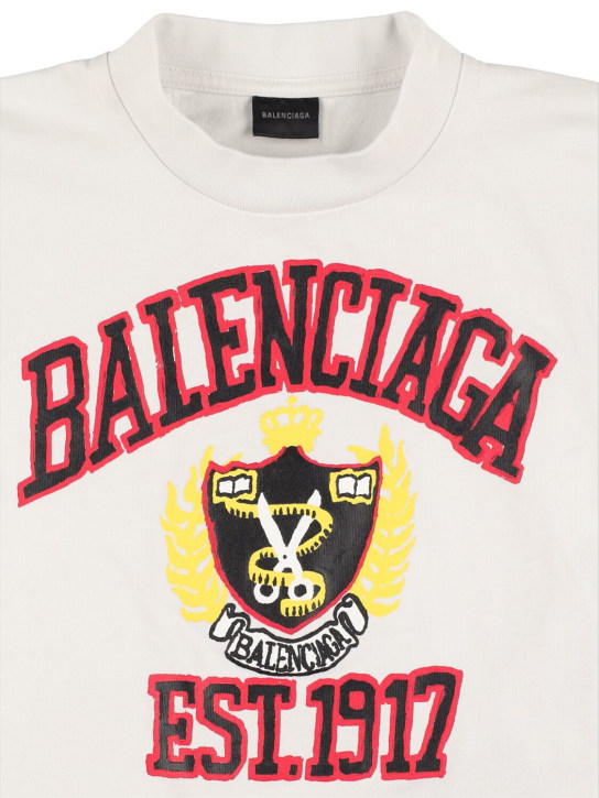 Balenciaga: 棉质T恤 - 沙尘白色 - kids-boys_1 | Luisa Via Roma