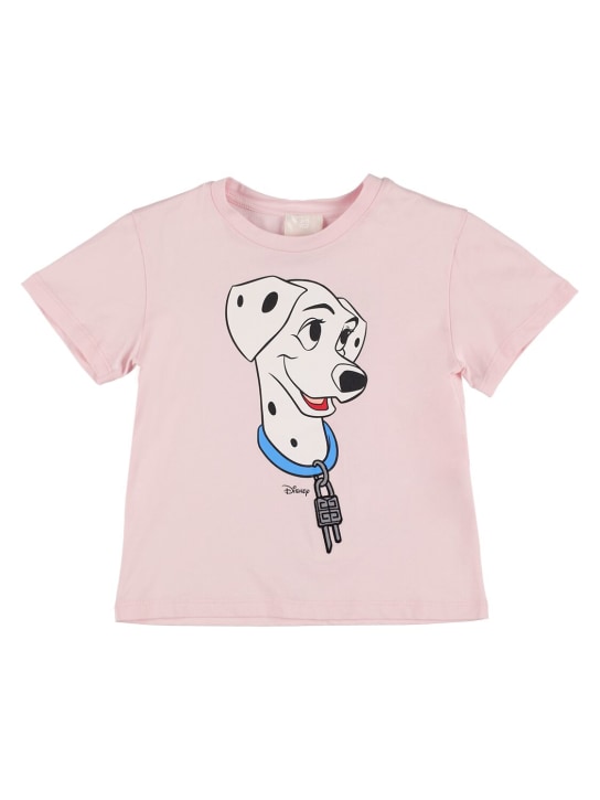Givenchy: T-shirt in jersey di cotone con stampa - Rosa - kids-girls_0 | Luisa Via Roma