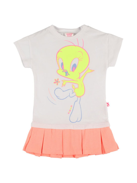 Billieblush: コットンジャージーワンピース - ホワイト/ピンク - kids-girls_0 | Luisa Via Roma