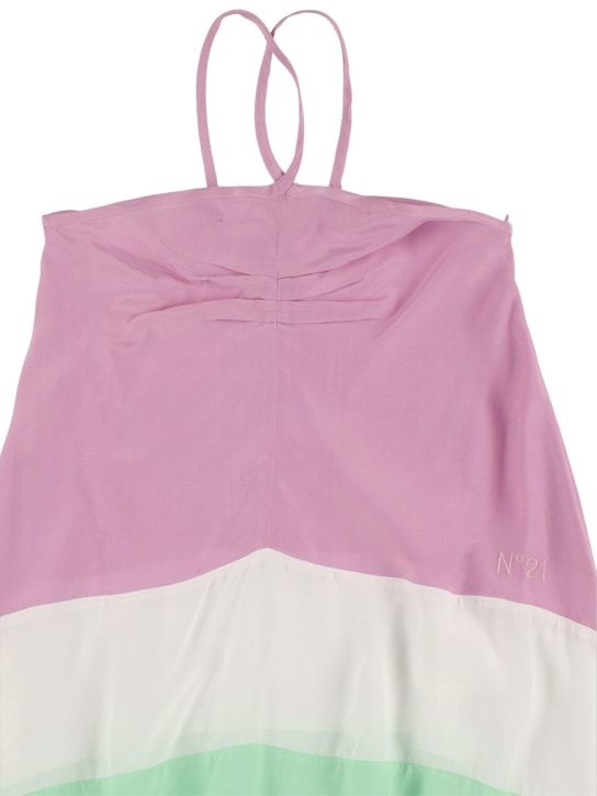N°21: Vestido de viscosa color block con logo - Multicolor - kids-girls_1 | Luisa Via Roma