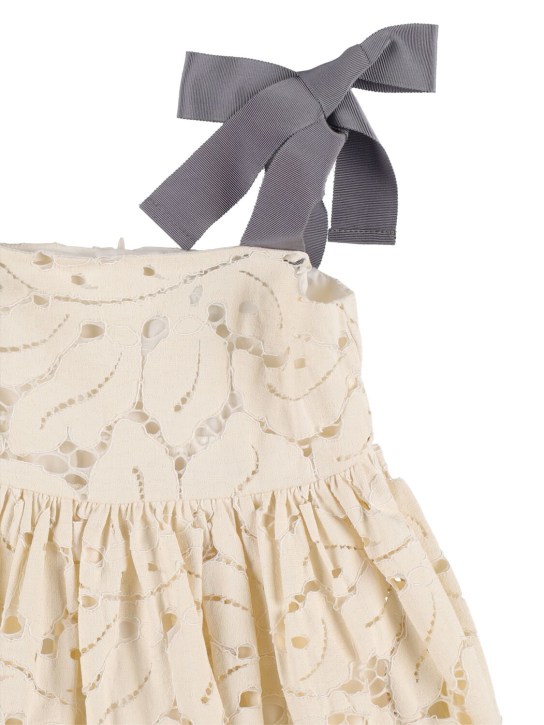Unlabel: Robe en dentelle de coton brodé - Blanc - kids-girls_1 | Luisa Via Roma