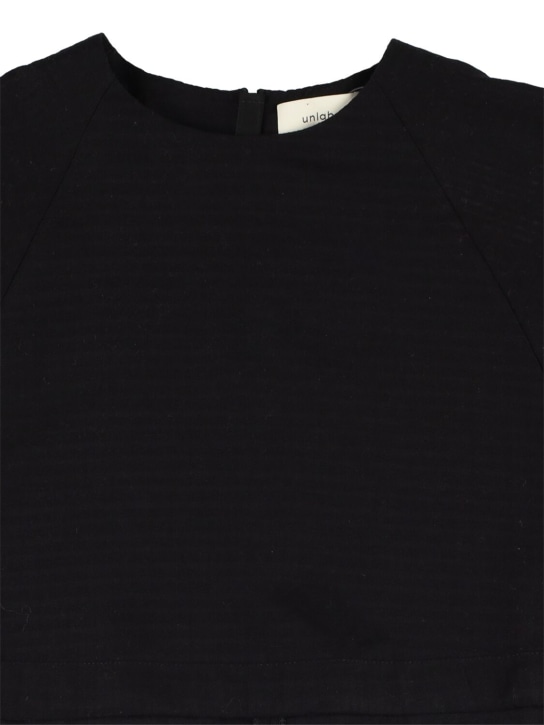 Unlabel: Blouse courte en taffetas - Noir - kids-girls_1 | Luisa Via Roma
