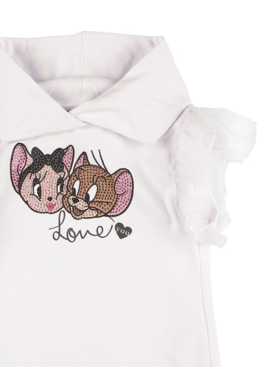 Monnalisa: KAPUZENSWEATSHIRT MIT VERZIERUNG - Weiß - kids-girls_1 | Luisa Via Roma