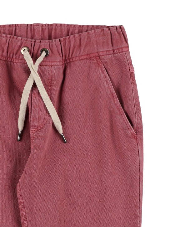 Brunello Cucinelli: Crispy棉质裤子 - 粉色 - kids-girls_1 | Luisa Via Roma