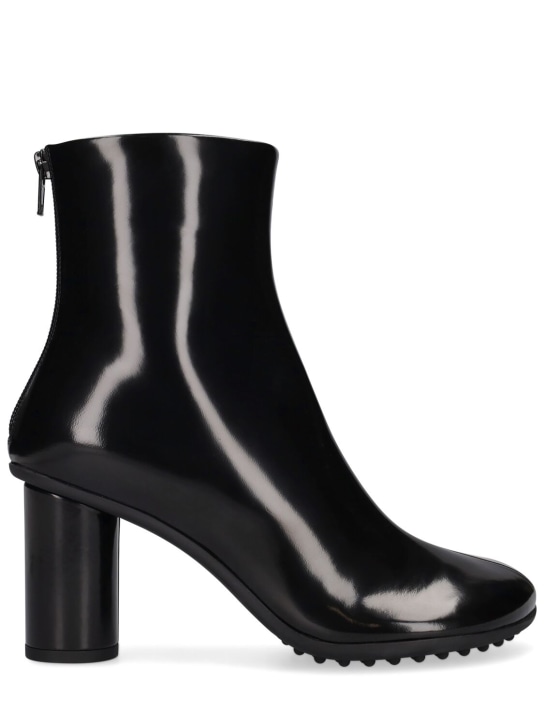 Bottega Veneta: 75mm Atomic leather ankle boots - Black - women_0 | Luisa Via Roma