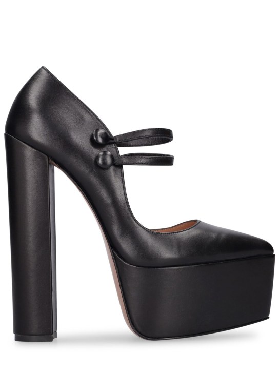 Andrea Wazen: Zapatos de tacón de piel con plataforma 165mm - Negro - women_0 | Luisa Via Roma