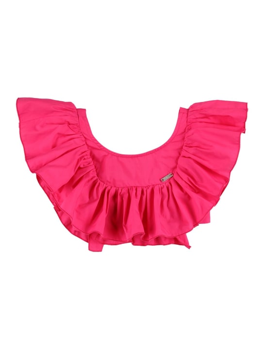 Monnalisa: OBERTEIL AUS BAUMWOLLPOPELINE MIT RÜSCHEN - Rosa - kids-girls_0 | Luisa Via Roma