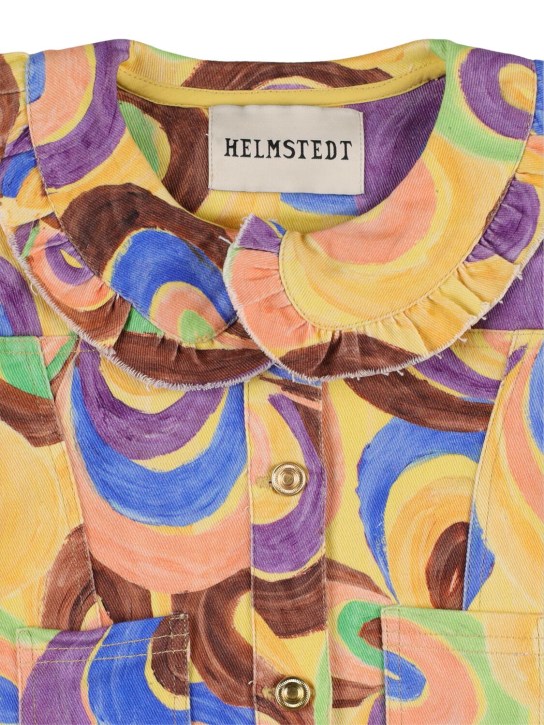 Helmstedt: All over print cotton canvas jacket - Yellow/Multi - kids-girls_1 | Luisa Via Roma