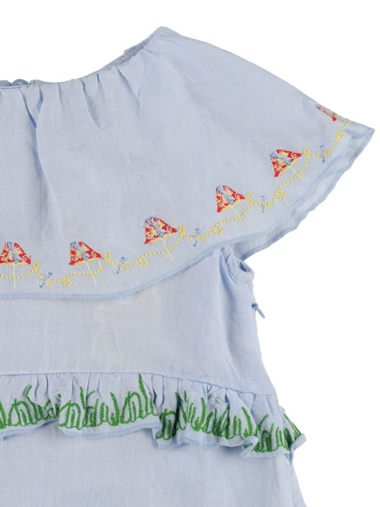 Helmstedt: Linen & viscose dress - Blue - kids-girls_1 | Luisa Via Roma