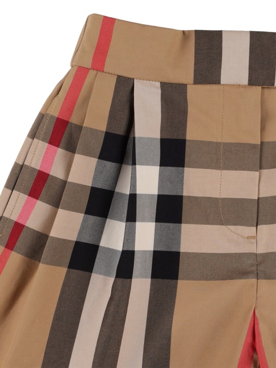 Burberry: Shorts de algodón con estampado - Beige - kids-girls_1 | Luisa Via Roma
