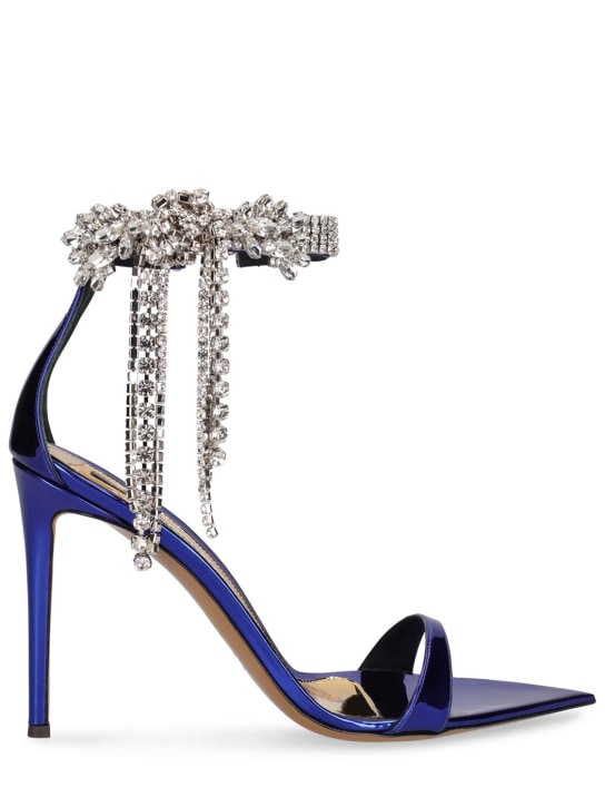 Alexandre Vauthier: 105mm Faux metallic leather sandals - Blue - women_0 | Luisa Via Roma