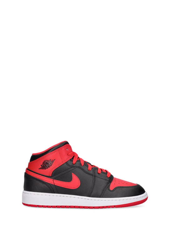 Nike: Sneakers "Air Jordan 1 Mid" - Black/Fire Red - kids-boys_0 | Luisa Via Roma
