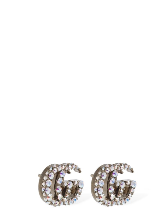 Gucci: Boucles d'oreilles en laiton GG Marmont - women_1 | Luisa Via Roma
