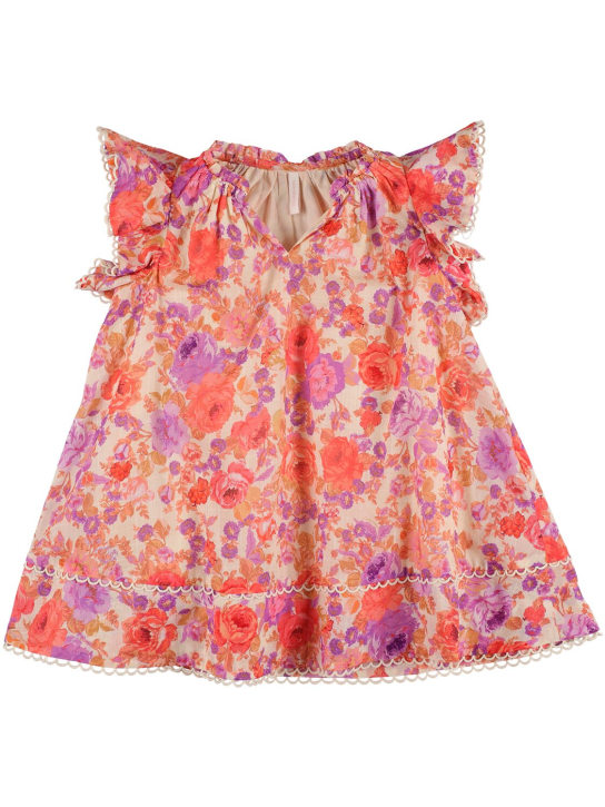 Zimmermann: Printed cotton dress - Rot/Violett - kids-girls_0 | Luisa Via Roma