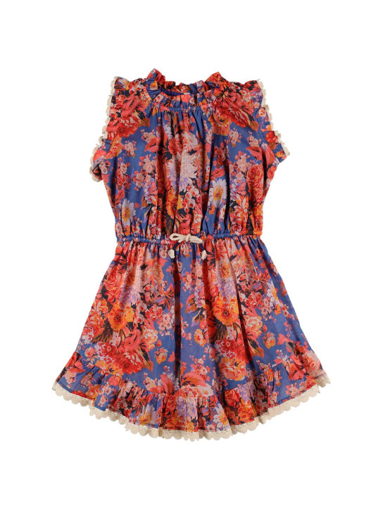 Zimmermann: Printed cotton dress - Renkli - kids-girls_0 | Luisa Via Roma