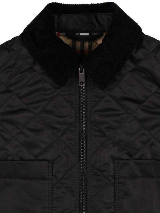 Burberry: Quilted nylon jacket - Black - kids-boys_1 | Luisa Via Roma