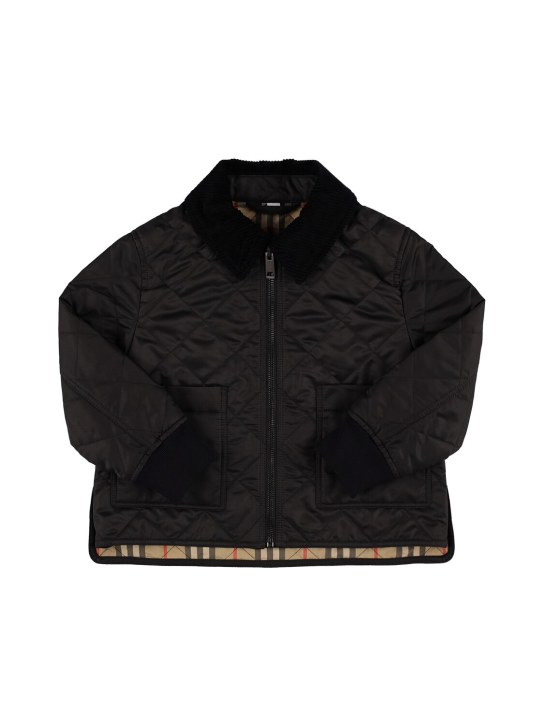 Burberry: Quilted nylon jacket - Black - kids-boys_0 | Luisa Via Roma