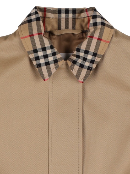Burberry: Cotton jacket w/ Check inserts - Beige - kids-girls_1 | Luisa Via Roma
