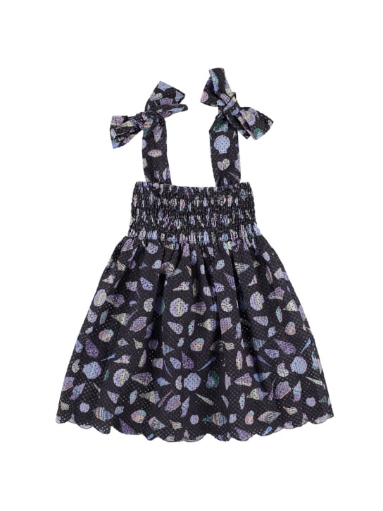 Marysia: Robe en coton imprimé - Noir - kids-girls_0 | Luisa Via Roma