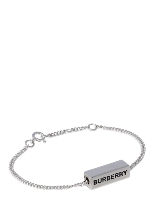 Burberry: Bracelet chaîne avec barre gravée Burberry - Argent - men_1 | Luisa Via Roma