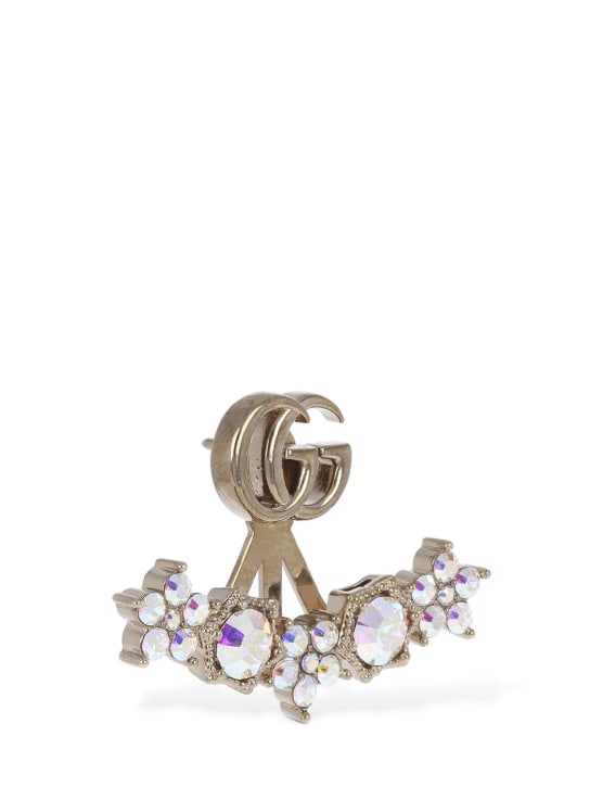 Gucci: GG marmont brass mono earring - Gold/Crystal - women_1 | Luisa Via Roma