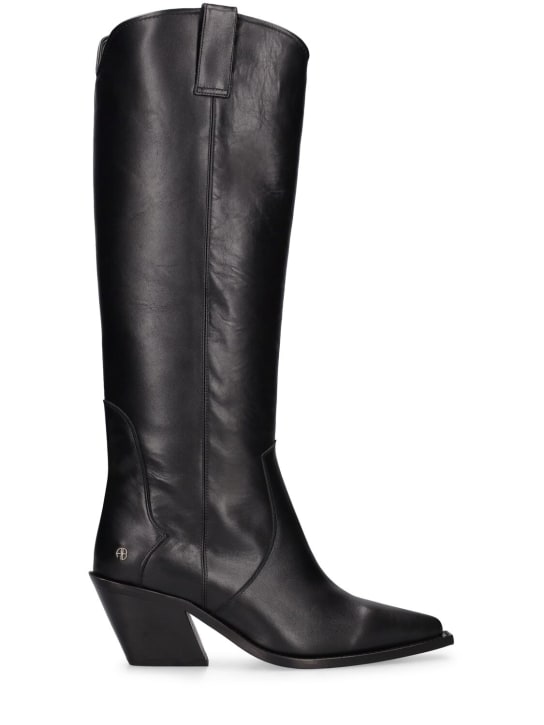 70mm tania leather tall boots - ANINE BING - Women | Luisaviaroma