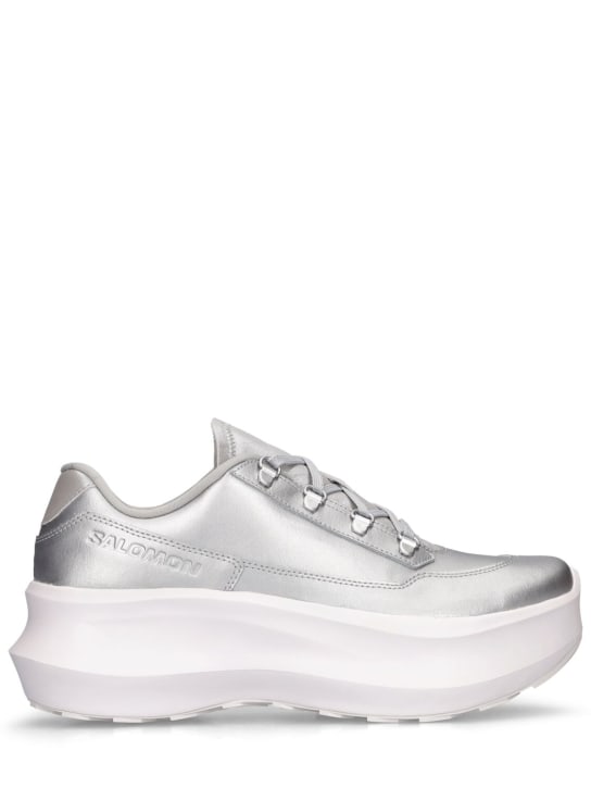 Silver Metallic Lace Front Trainers