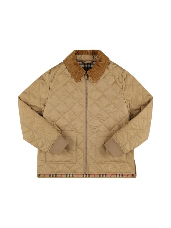 Burberry: Quilted nylon jacket - Beige - kids-boys_0 | Luisa Via Roma