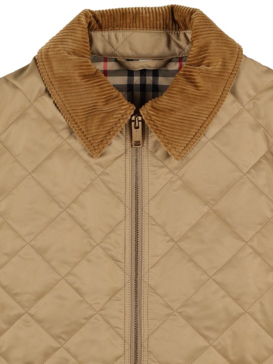 Burberry: Quilted nylon jacket - Beige - kids-boys_1 | Luisa Via Roma