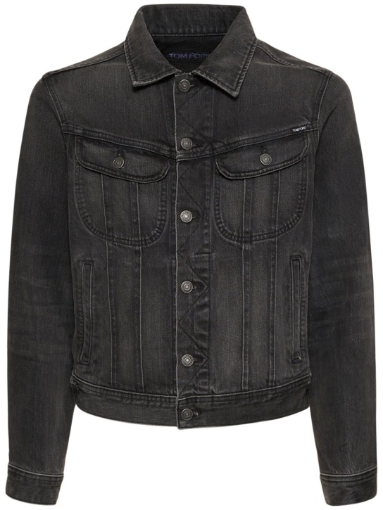 Tom Ford: New icon aged black wash denim jacket - Special Black - men_0 | Luisa Via Roma