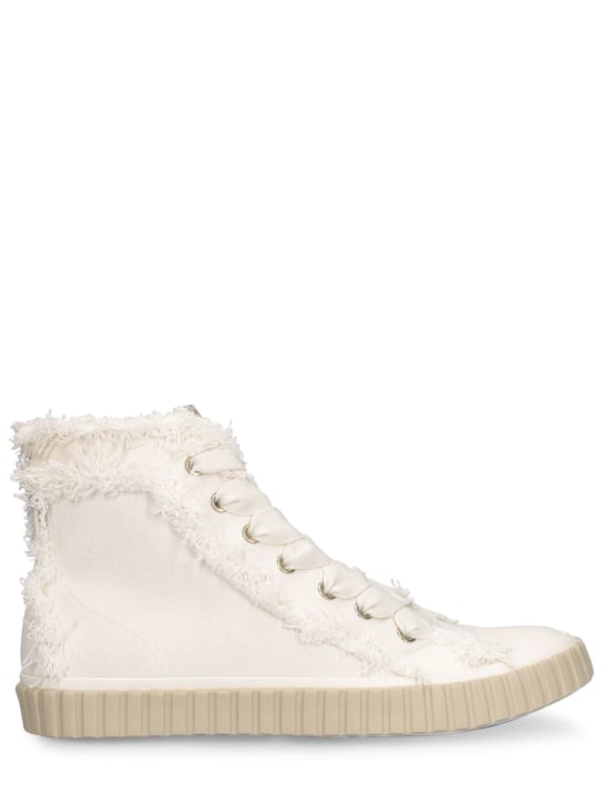 Zimmermann: Sneakers altas de algodón - Blanco Opaco - women_0 | Luisa Via Roma