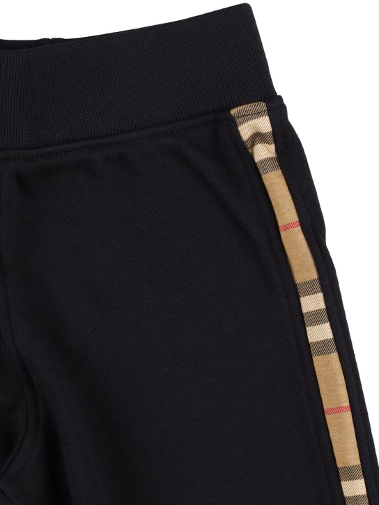 Burberry: Shorts in felpa di cotone - Nero - kids-boys_1 | Luisa Via Roma