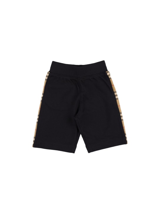 Burberry: Cotton sweat shorts - Black - kids-boys_0 | Luisa Via Roma