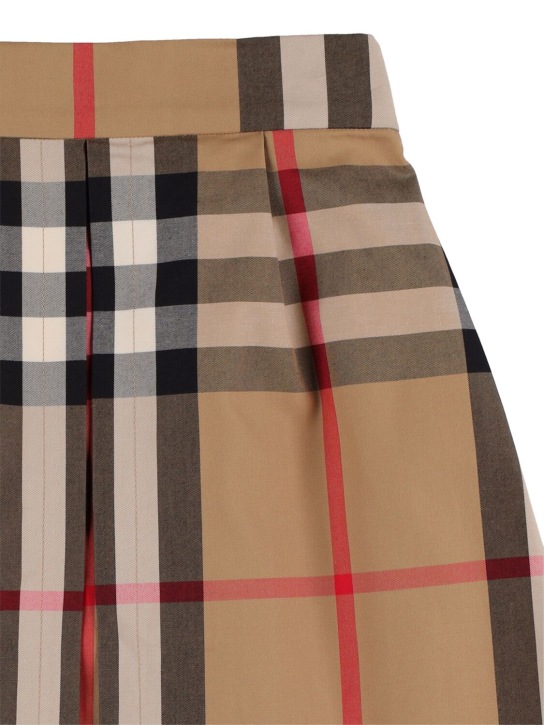 Burberry: Check print cotton mini skirt - Beige - kids-girls_1 | Luisa Via Roma