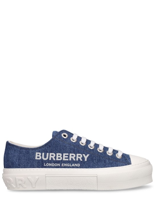 Burberry: 20mm Jack cotton denim sneakers - Blue - women_0 | Luisa Via Roma
